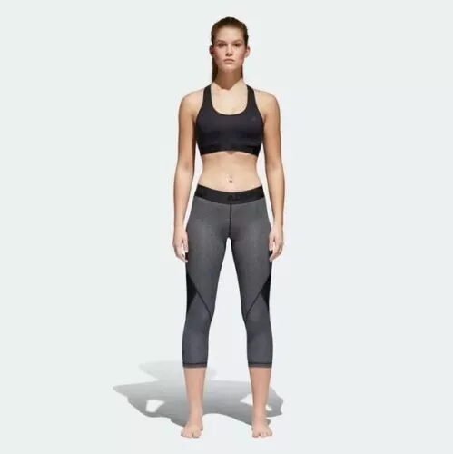 Adidas Alphaskin Sport 3/4 Leggings Dark Grey Size 6 XS Base Layer Tight Run #1