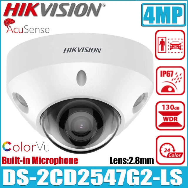 Hikvision DS-2CD1347G2-LUF 4MP POE Turret Camera - Full Color, 2.8mm Lens, Built-in Mic (ColorVu)