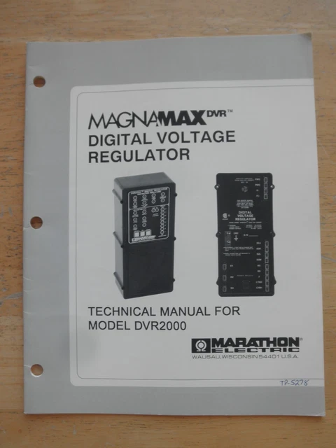MagnaMax DVR Voltage Regulator Technical Manual Model DVR2000 Marathon Electric