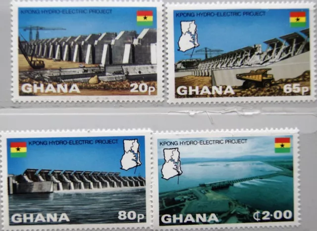 GHANA 1982 936-39 A 799-02 PERF Kpong Hydroelectric Dam Opening Energy MNH