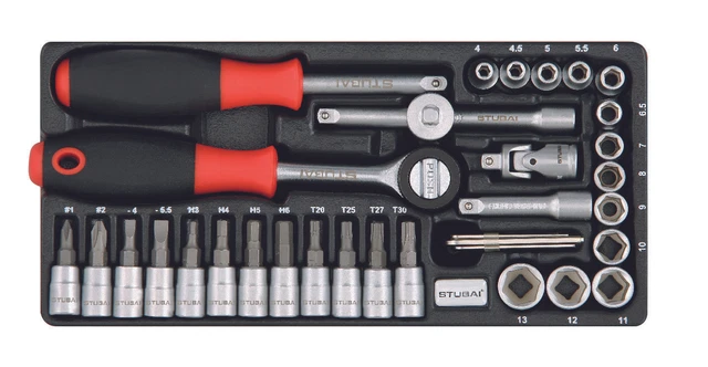 STUBAI 1/4 SOCKET Garniture 36-tlg.Schlüssel Set Outil Clé à Cliquet