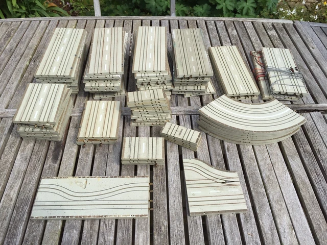 FALLER AMS HO Lot + 80 Rails Bord Marron Croisement Voie Double Slot Car