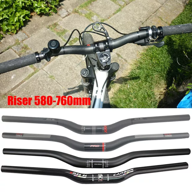 31.8 MTB Mountain Bike Handlebar Carbon Downhill Cycling Flat Riser Bar Handle