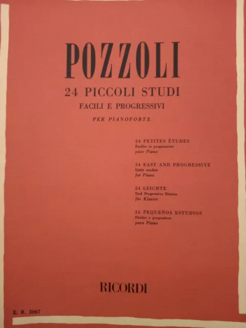 POZZOLI - 24 Piccoli studi facili e progressivi per pianoforte -  ed Ricordi