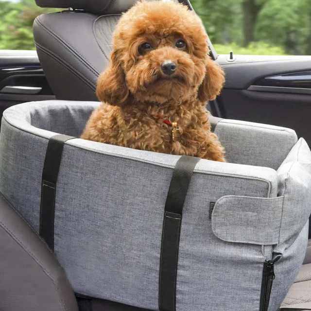 Pet Booster Car Seat Dog Cat Puppy Armrest Console SUV Secure Safety Travel Seat