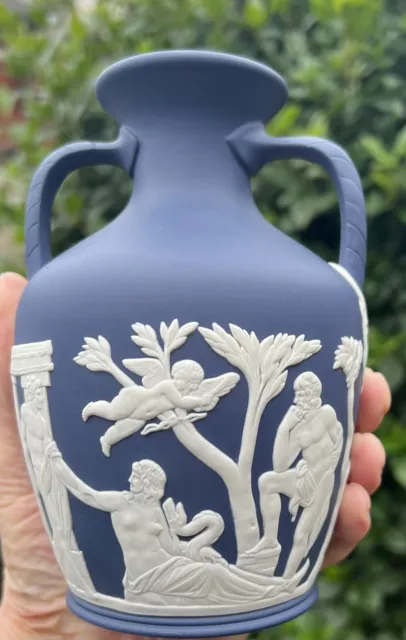 Lovely Wedgwood Jasper Ware Dark Blue 6" Portland Vase