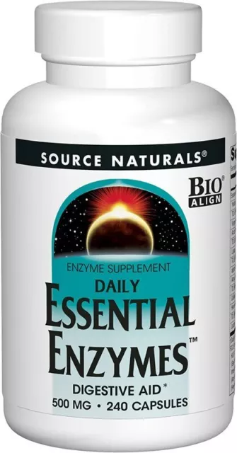 Source Naturals, Daily Essential Enzymes, 500mg, 240 Veg. Kapseln - Blitzversand