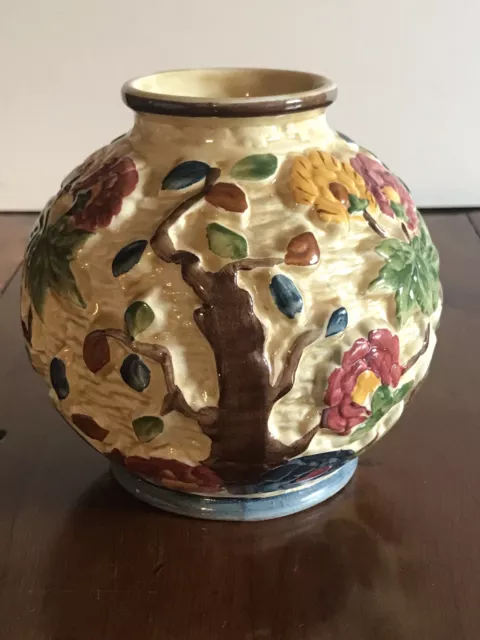 Vintage 1960's H J Wood Indian Tree Hand painted Small Vase Staffordshire. 2