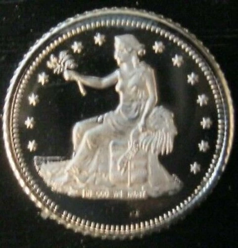 Trade Dollar design - 1 GRAM GR G .999 Fine Pure Solid Silver Bullion Round