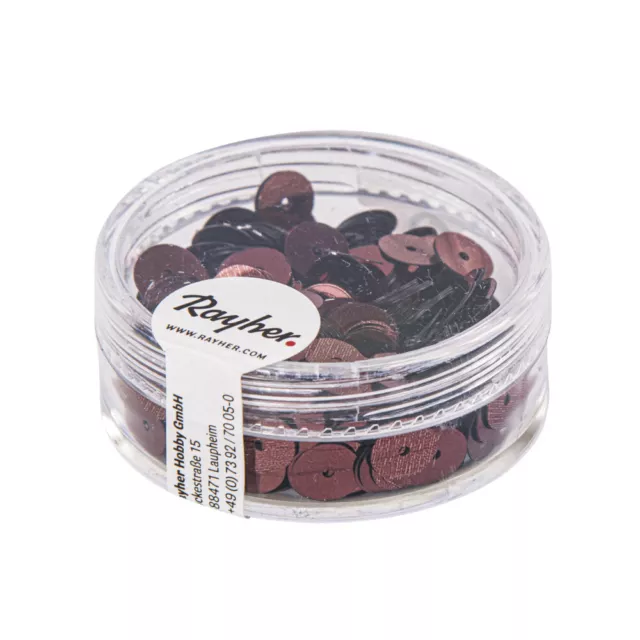 Lentejuelas Chocolate Oscuro Ø 6 MM Liso Caja 6G Lavable