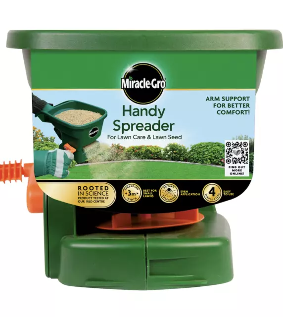 Miracle-Gro Handy Spreader for Lawn Grass Seeds with Comfort Arm Support