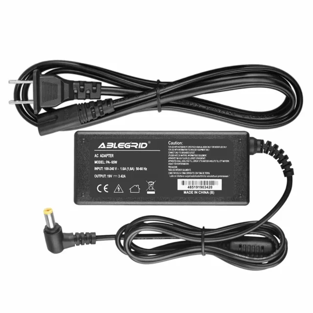 65W AC-DC Adapter Charger For Acer Aspire One 532h-2588 Laptop Power Supply Cord