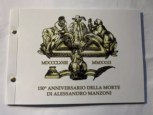 2 euro Vaticano 2023 - Busta filatelico numismatica 150° Ann. morte  Manzoni