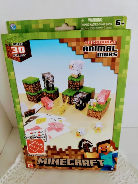 Used LARGE LOT Minecraft Papercraft Animal Mobs Mixed Lot