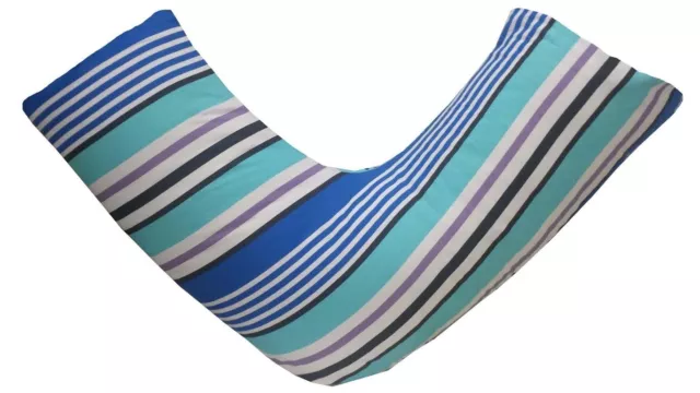 Stripes Aqua Black V Shaped Orthopedic Maternity Nursing Back & Neck Pillowcase