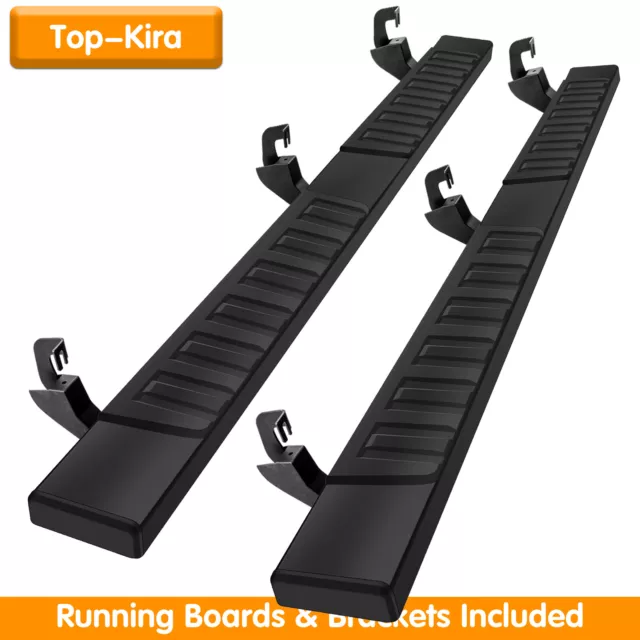 For 07-18 Silverado/Sierra Double Cab 6" Nerf Bar Running Boards BLK Side Step H