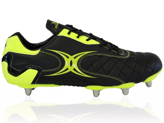 Gilbert Sidestep Revolution 8 Stud Rugby Boot - Black/Green Various Sizes NEW