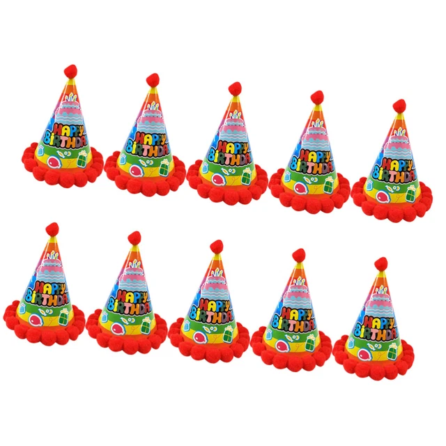 10 piezas sombrero de fiesta niños cumpleaños sombrero de cumpleaños