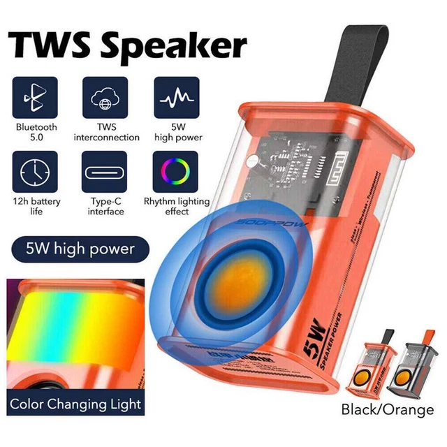 Mecha Micro TRANSPARENT MECHA MINI Wireless Bluetooth5.0 Speaker Bass Micro ...