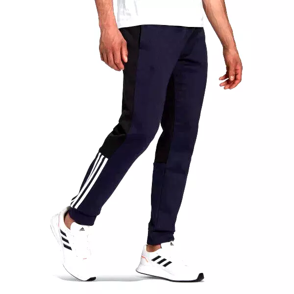 Pantalone tuta uomo Adidas blu performance essential felpato sport passeggio