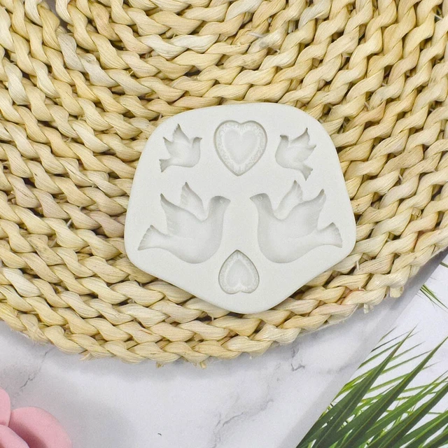 Molde de resina Sugarcraft Pastel de silicona Molde San Valentín 3D Amor Paloma de la Paz