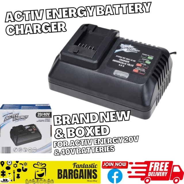 ACTIV ENERGY BATTERY CHARGER ONLY 4.0A For 20v/40v Batteries For Ferrex