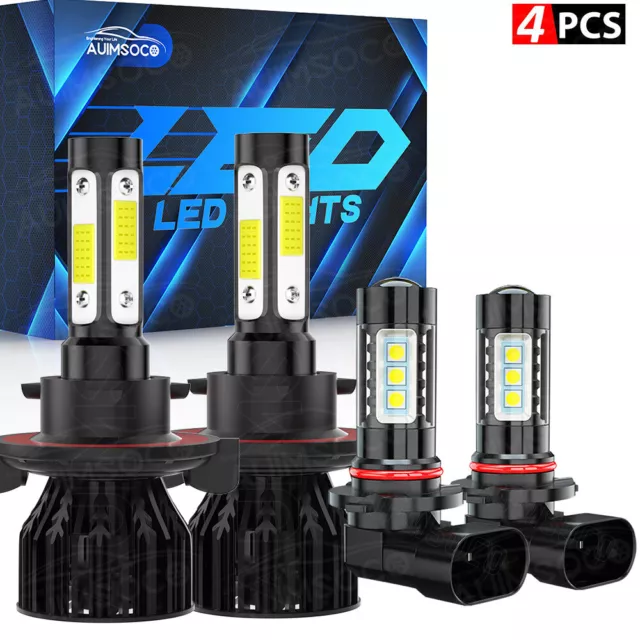 For Ford F-150 2004-2014 8000K LED Headlight Hi/Lo + Fog Light Bulbs Combo 4X