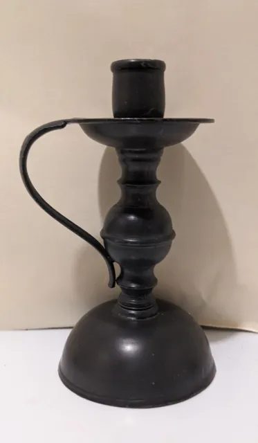 Pewter Victorian Style Candle Stick Holder
