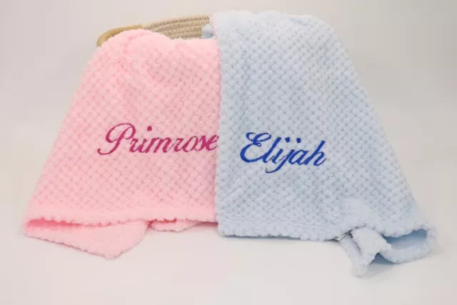 Personalised Baby Blanket, Newborn baby shower gift, embroidered with baby name