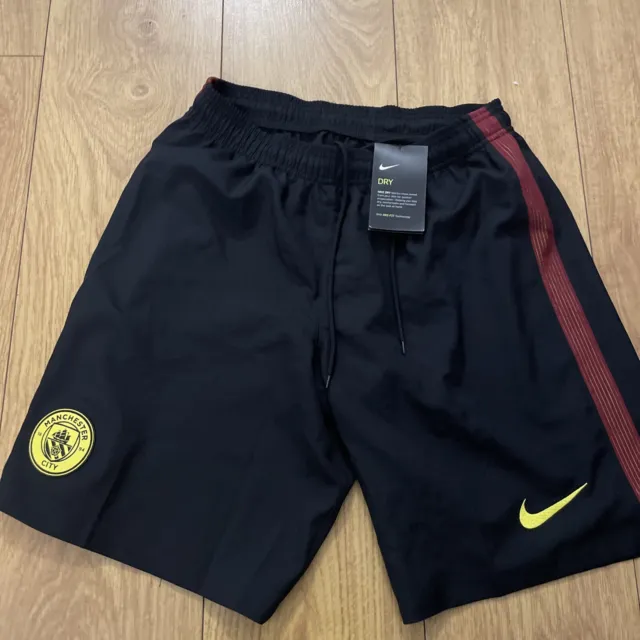 Manchester City FC Mens  Nike Short, Size UK L M Dri-fit, 100% BLACK new