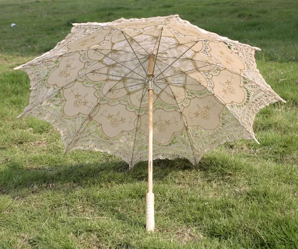 Battenburg Ivory Lace Parasol Umbrella Wedding Bridal