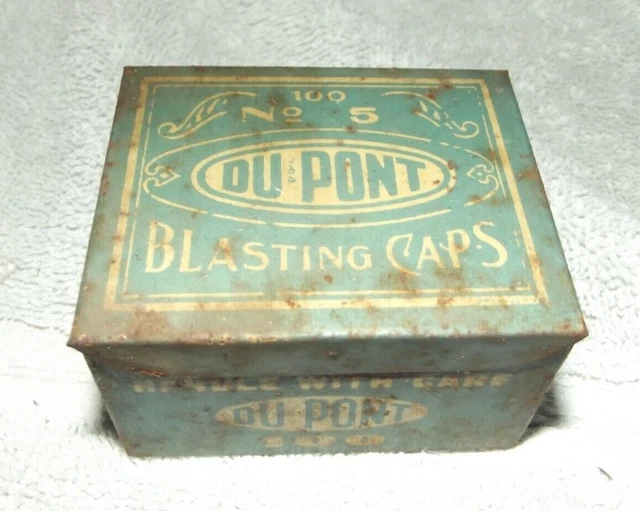 Du Pont Blasting Caps Tin 100 No. 5 Light blue