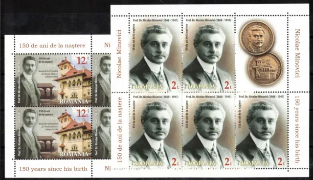 2018 Rumänien, Kleinbogenserie Nicolae, postfrisch/MNH, MiNr. 7475/76, ME 50,-