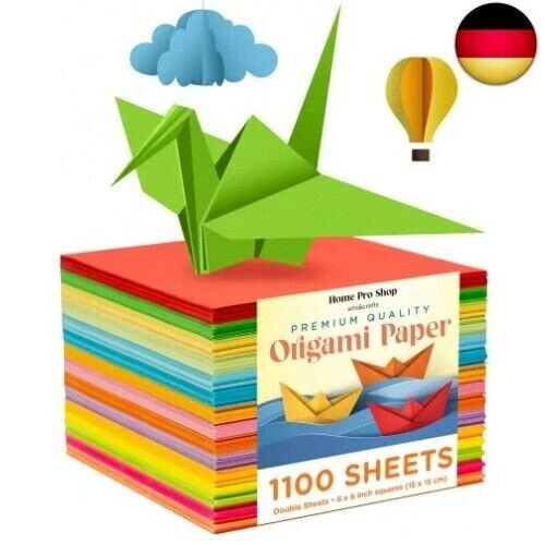 Home Pro Shop Origami Papier - 1100 Blatt Doppelseitiges Bastelpapier in