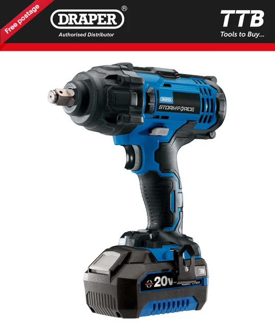 DRAPER STORM FORCE 20V MidTorque Impact Wrench 1 2 400Nm 1x40Ah