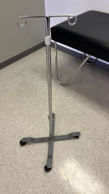 Sturdy Collapsible IV Pole Stand on 4 Wheels