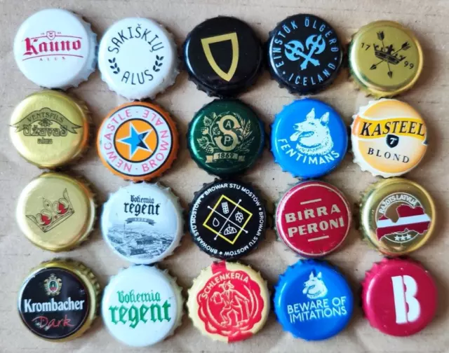 beer soda cider bottle tops crown caps kronkorken