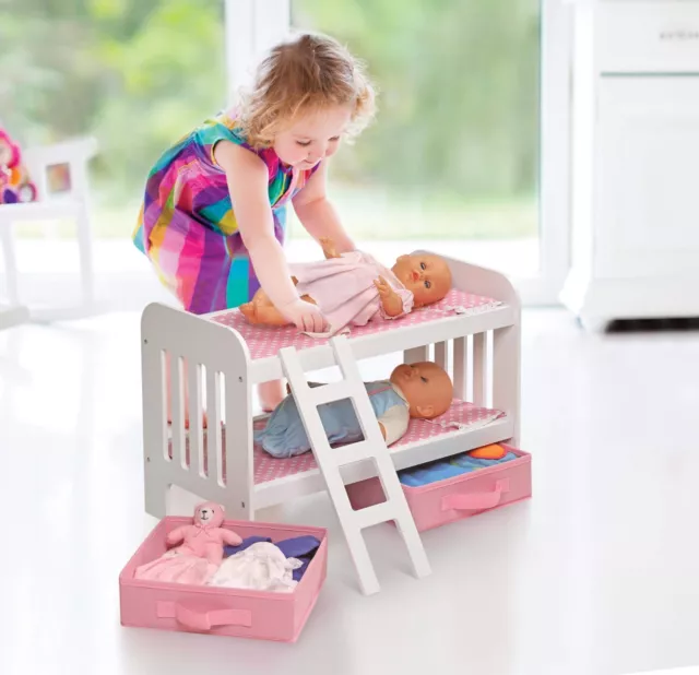 BADGER Kids Doll Bunk Bed With Ladder Brand New