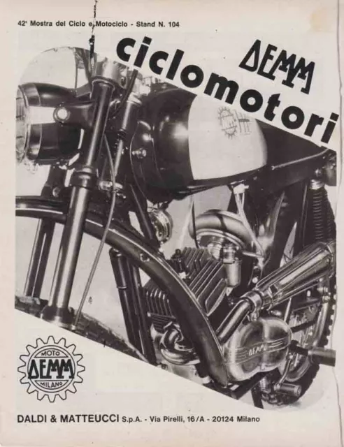 advertising Pubblicità brochure-MOTO DEMM 50 1971-MOTOITALIANE EPOCA.CICLOMOTORI