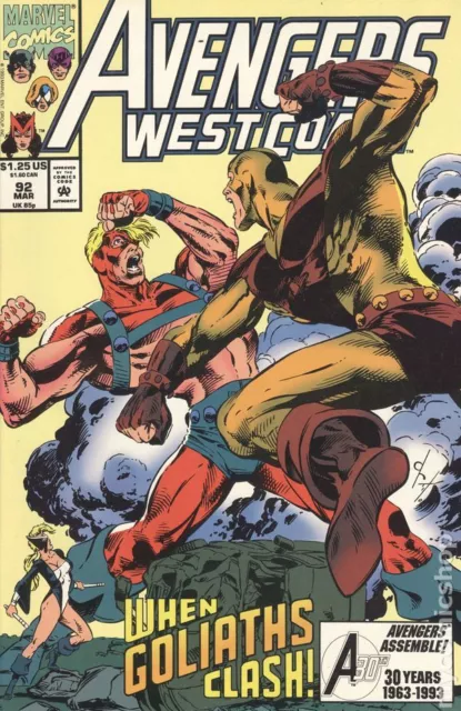 Avengers West Coast #92 VG 1993 Stock Image Low Grade