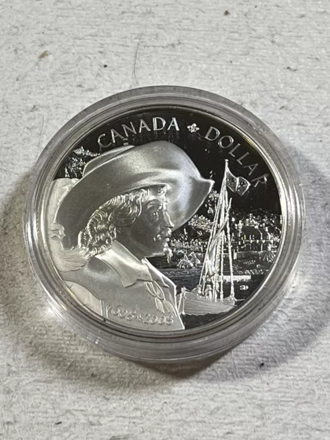 2008 Canada 1 Dollar Large Proof Silver Coin Quebec