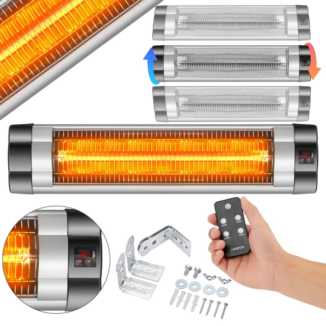 AREBOS Infrarot Heizstrahler Wärmestrahler Infrarotstrahler Fernbedienung 2500W