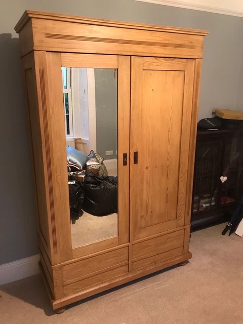Antique Pine Large Knockdown Wardrobe