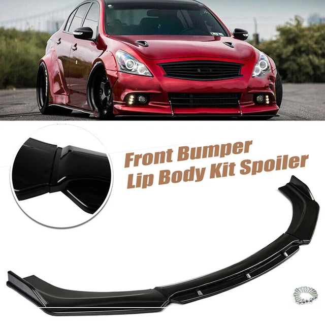 For Infiniti G37 G35 Sedan Front Bumper Lip Splitter Spoiler Kit Glossy Black US
