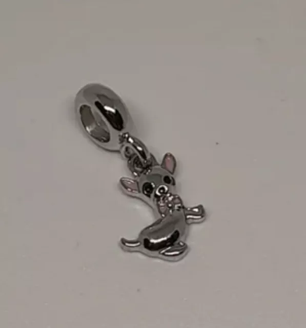 Charm Ciondolo Per Bracciale Cane Dog Tono Argento ( Modello Pandora )