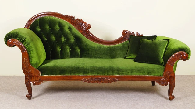 Chaise Longue louis baroque style Button Tufted Chesterfield sofa couch 83110z
