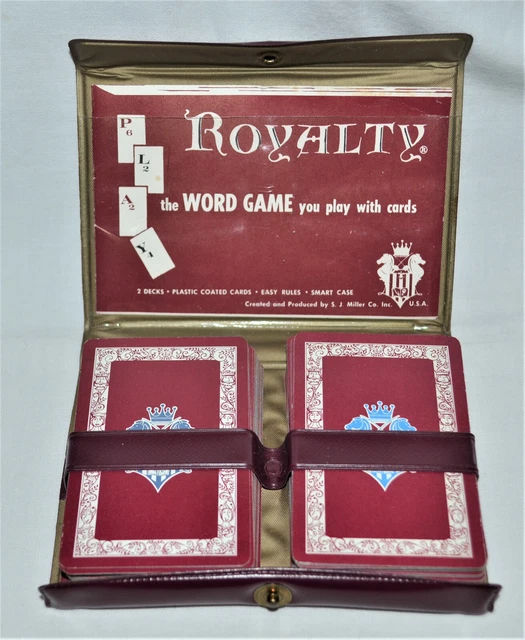 Royalty Word Game Vintage Full Set of Playing Cards S. J. Miller