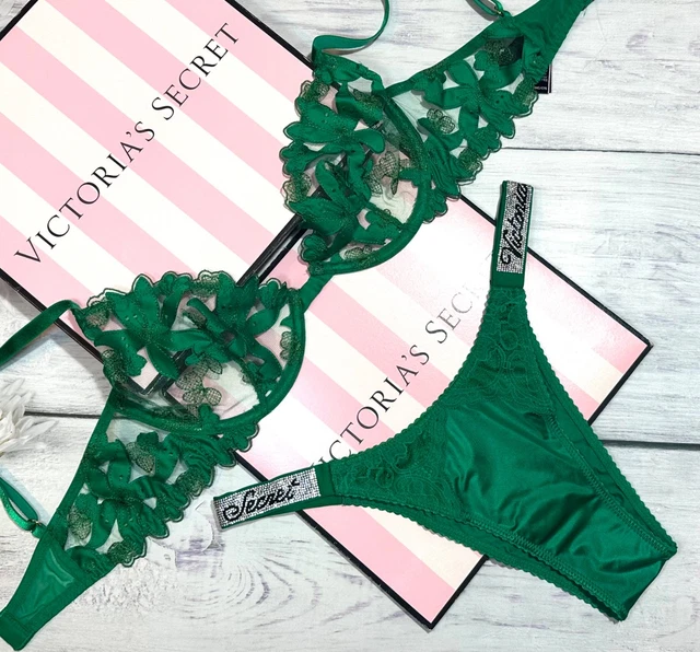 Ensemble Bikini Victoria's Secret 36DD/38D - Blanc Crochet Perlé, Style Généreux (Neuf Avec Étiquette)