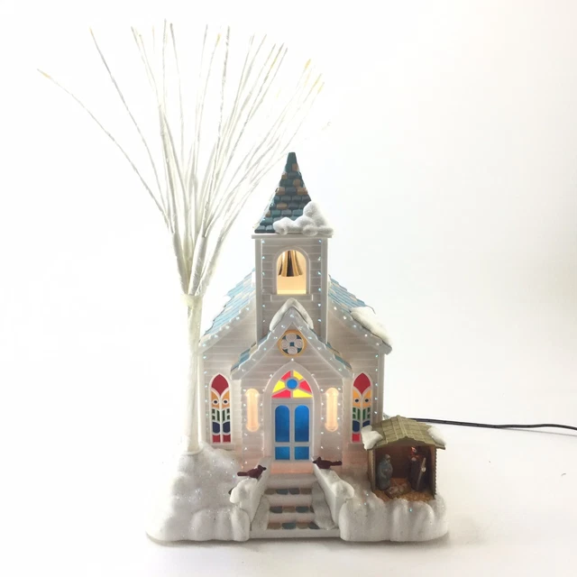 AVON HOLIDAY SPLENDOR Lighted Fiber Optic Church Manger Scene Adapter