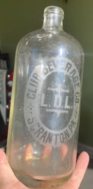 Antique Club Beverage Co Scranton PA Soda Water Bottle Clear Glass